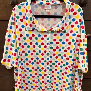 LuLaRoe CHARLIE Button Down Shirt 3XL